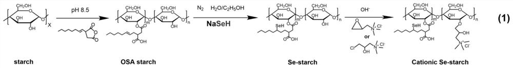 Preparation method of cationic starch-based glutathione peroxidase