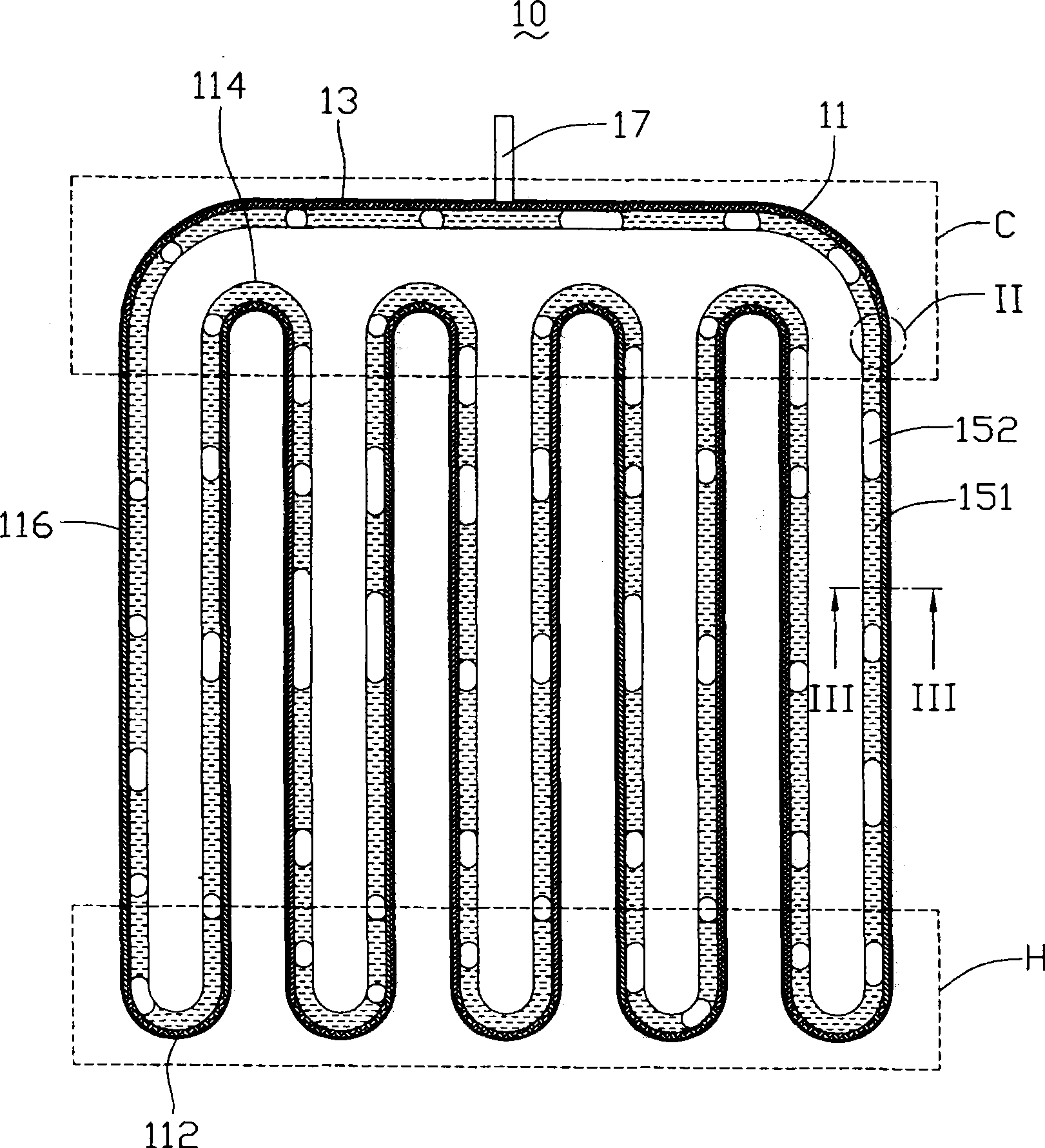 Pulsation type heat pipe