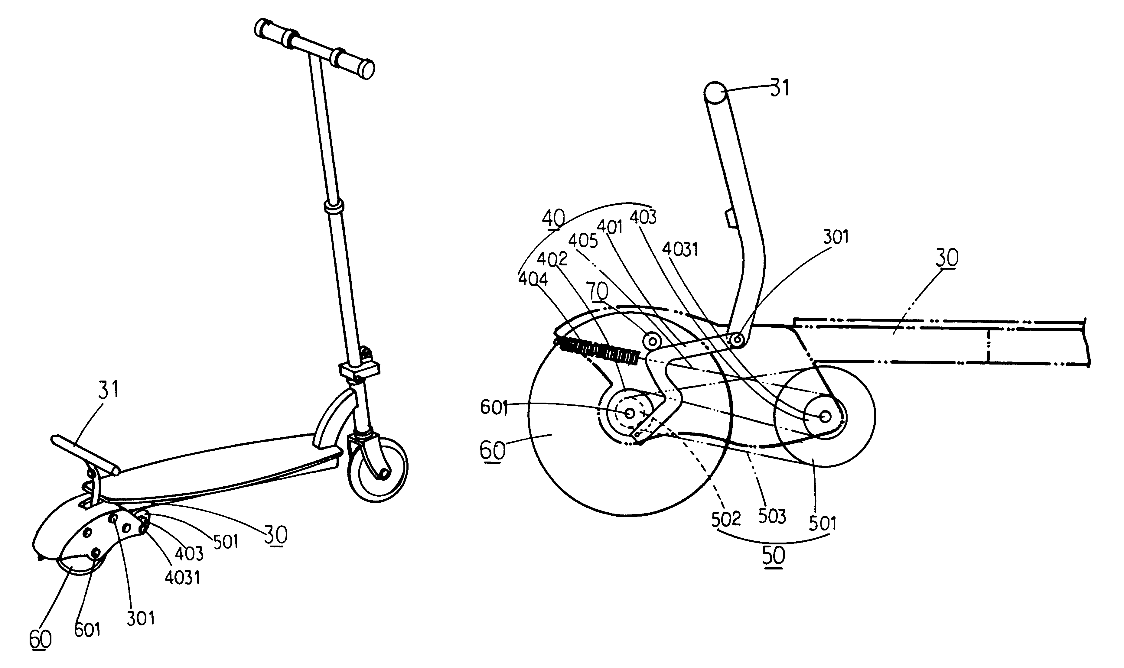 Scooter driving structure