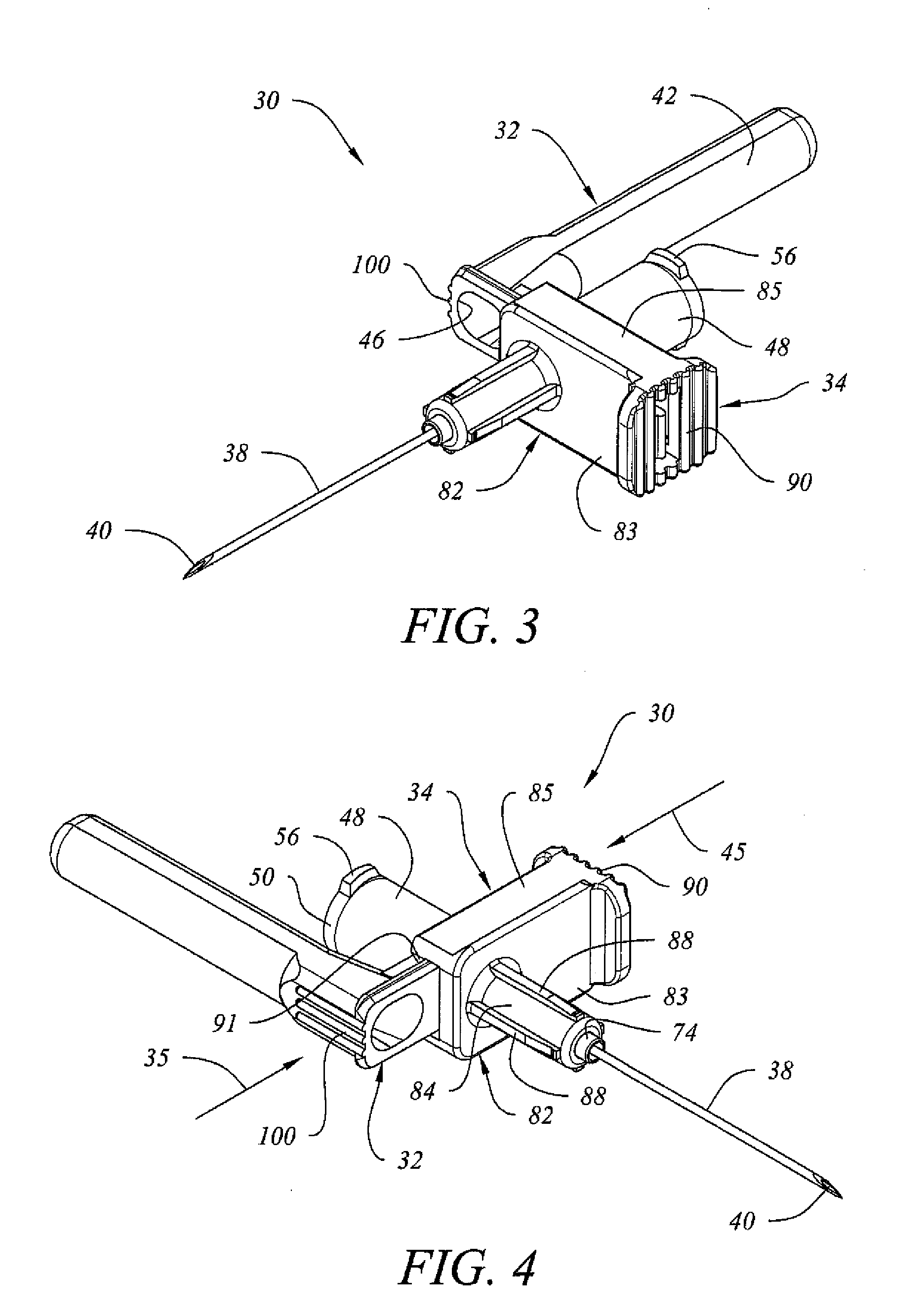 Medical Device with Sliding Frontal Attachment and Retractable Needle