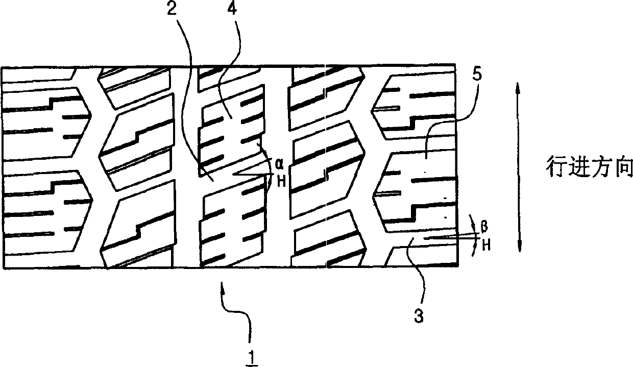 Tread pattern structure capable of reducing rotative force
