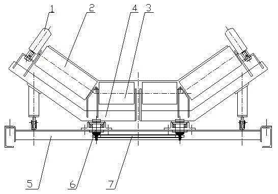 Full-automatic reversible conveying belt aligning idler