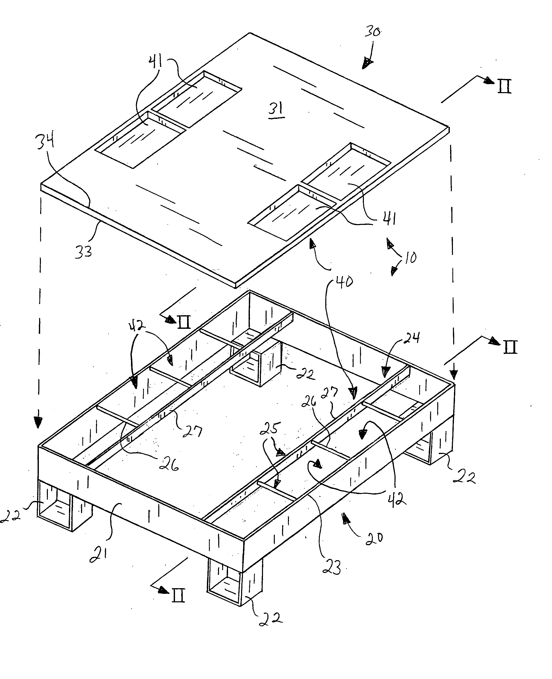 Metal and plastic pallet assembly