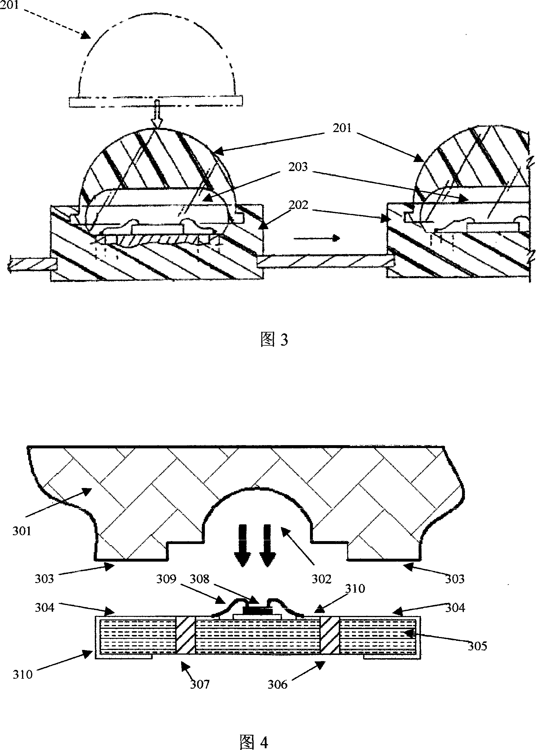 Power LED with glue-filling formed bottom and manufacturing method thereof