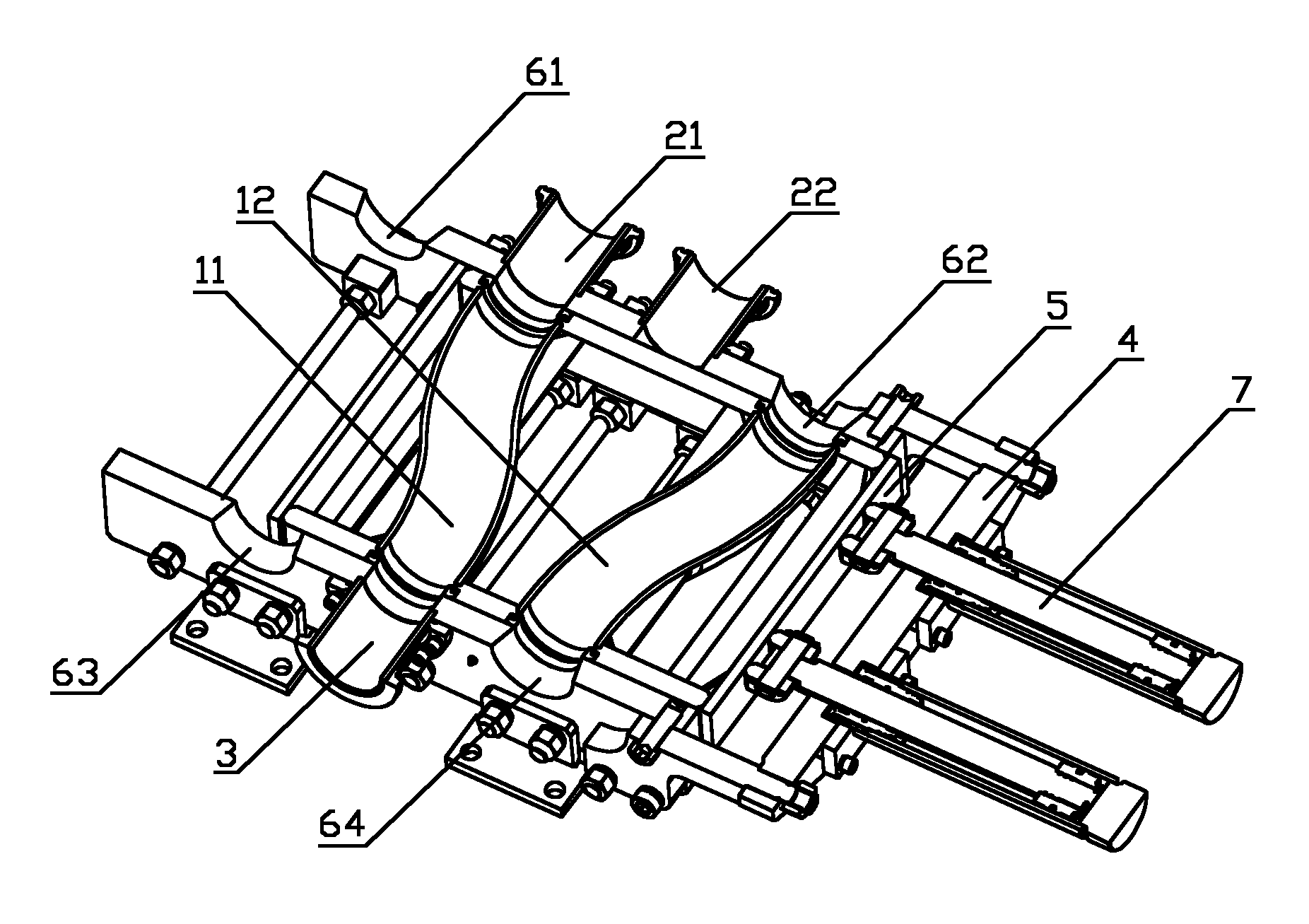 Material conveying system and conveying pipe switching device thereof
