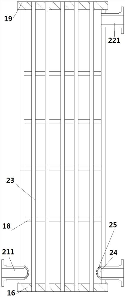 Jetting pipe shell type heat exchanger adopting vertical spaced and staggered distribution