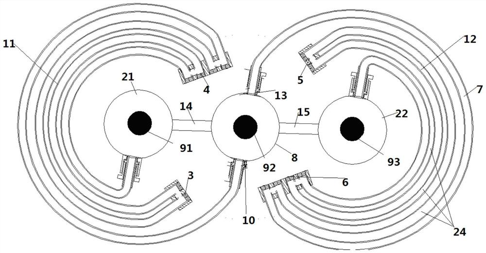 Jetting pipe shell type heat exchanger adopting vertical spaced and staggered distribution