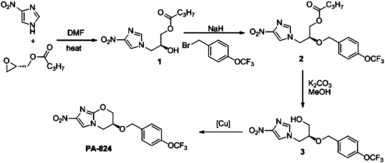 Preparation method of anti-tuberculosis candidate drug pa-824