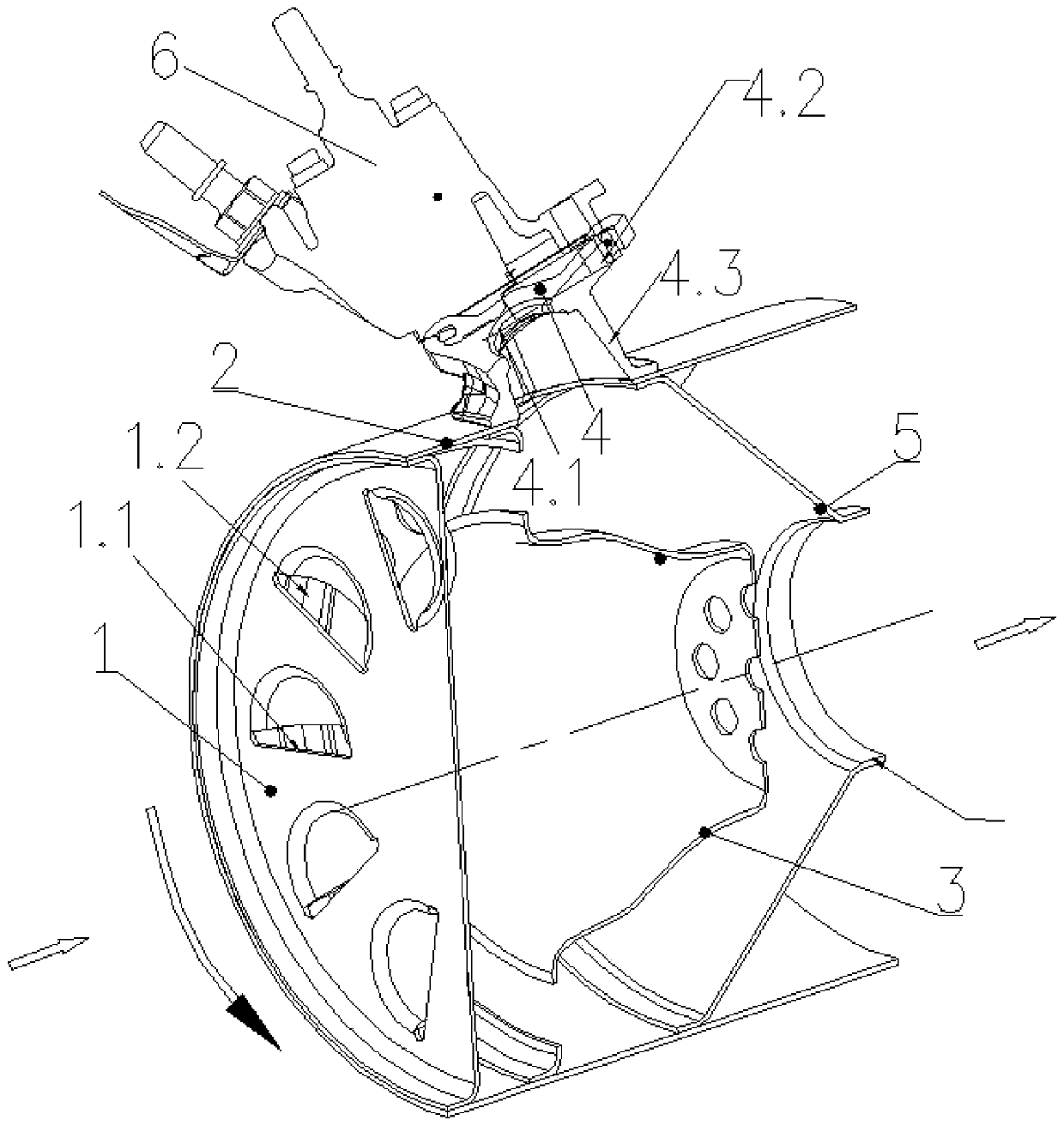 A radial jet mixer for mixing exhaust and reductant fluids