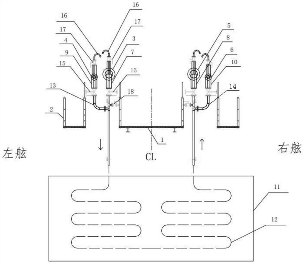 Chemical tanker and operation platform of chemical tanker cargo hold heating and cooling pipeline