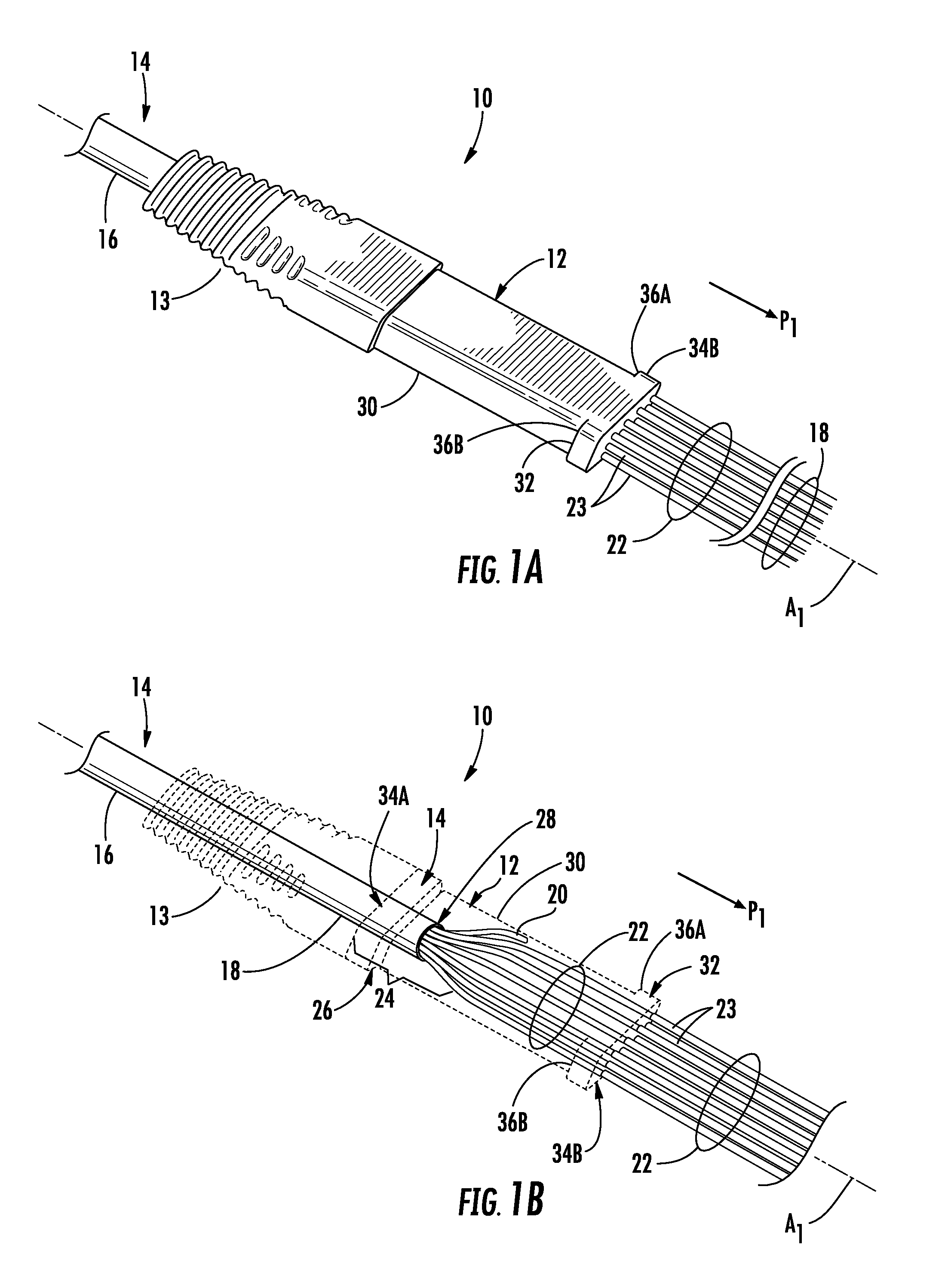 Molded fiber optic cable furcation assemblies, and related fiber optic components, assemblies, and methods