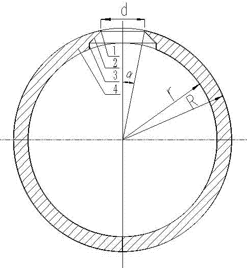 Hole opening structure on large-diameter thick-wall container shell and hole opening method