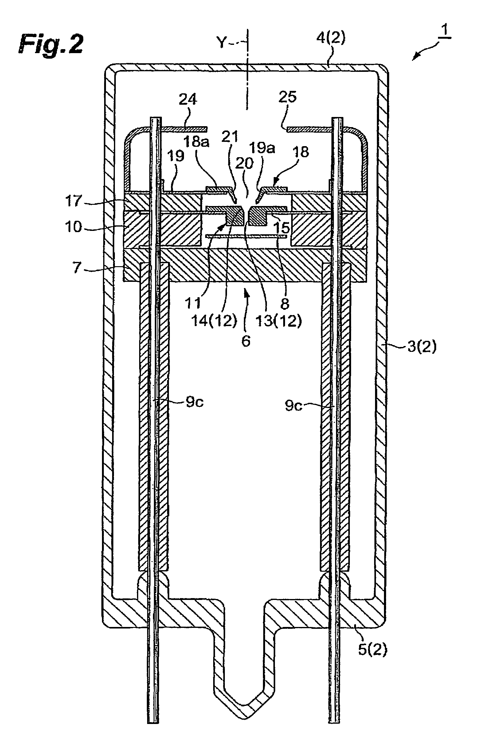 Gas discharge tube with discharge path limiting means