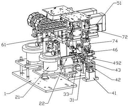 Hook cup separating, overturning and conveying device