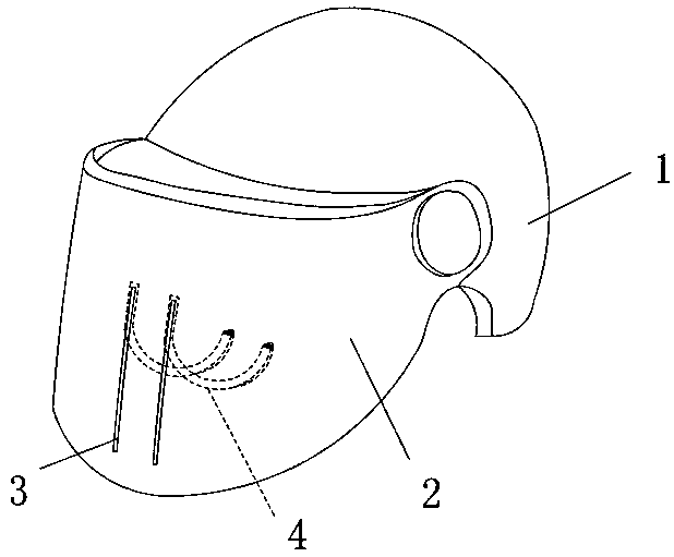 Helmet used for myopia person wearing mask