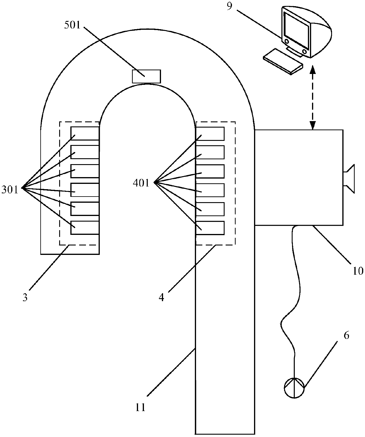 An automatic alarm and positioning device and method for construction safety protection