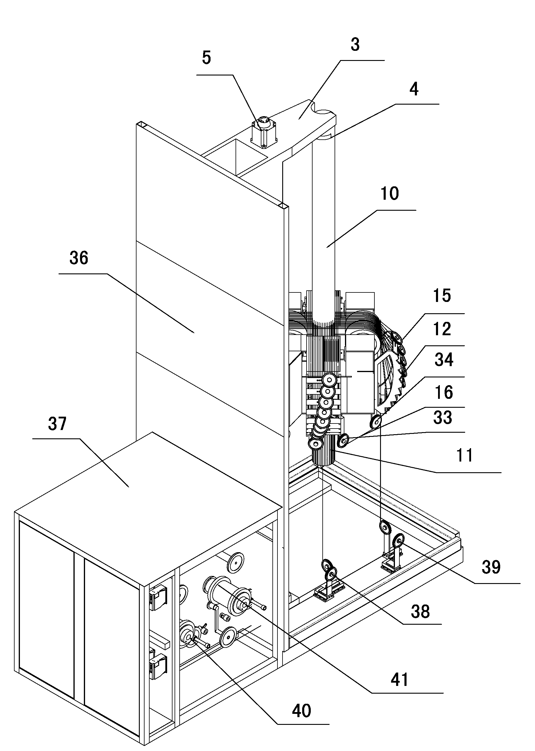 Winding machine head of multi-wire cutting machine and cutting machine