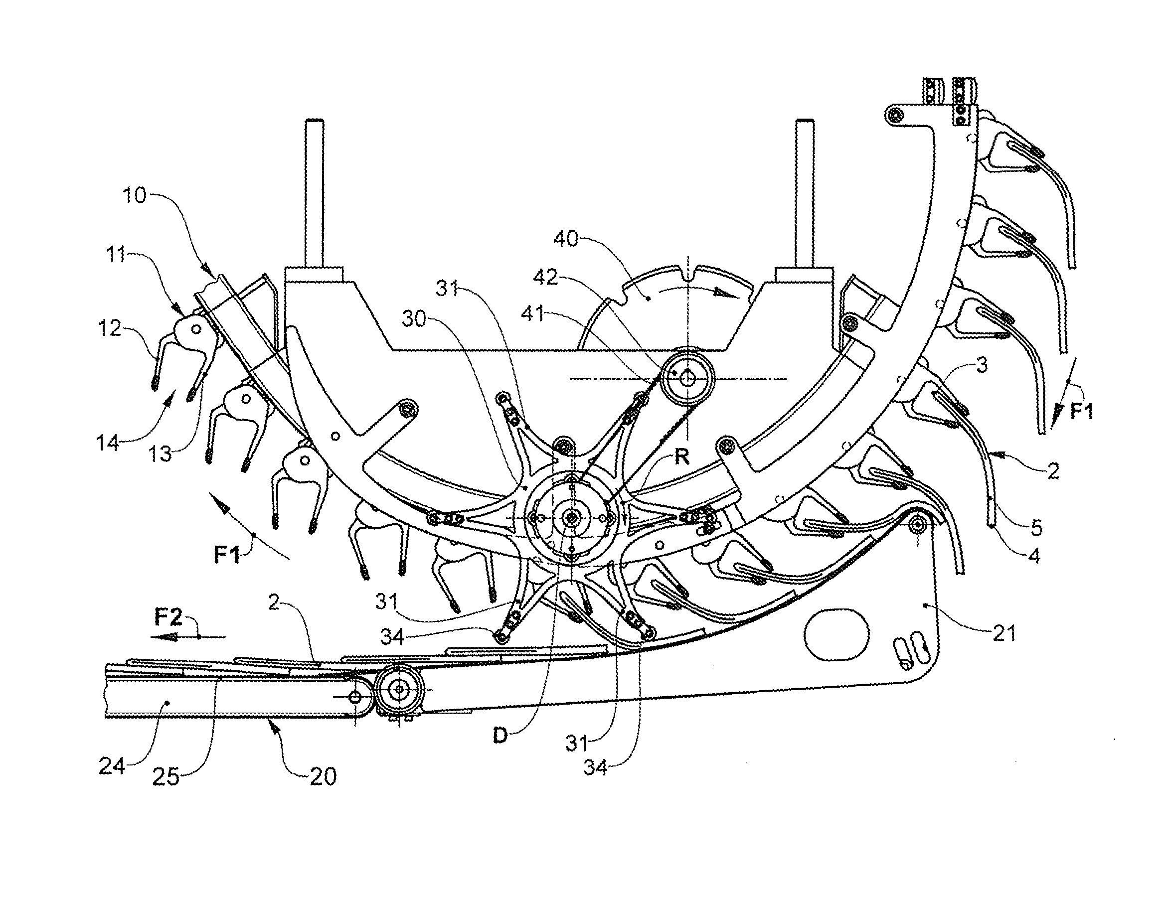 Device and method for conveying flat objects