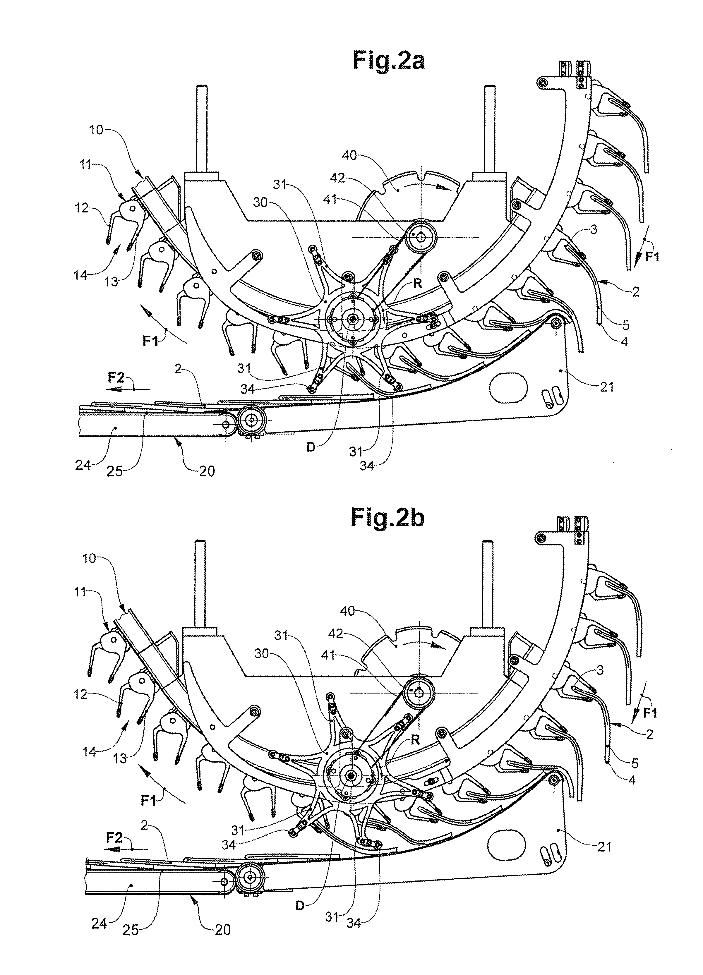 Device and method for conveying flat objects