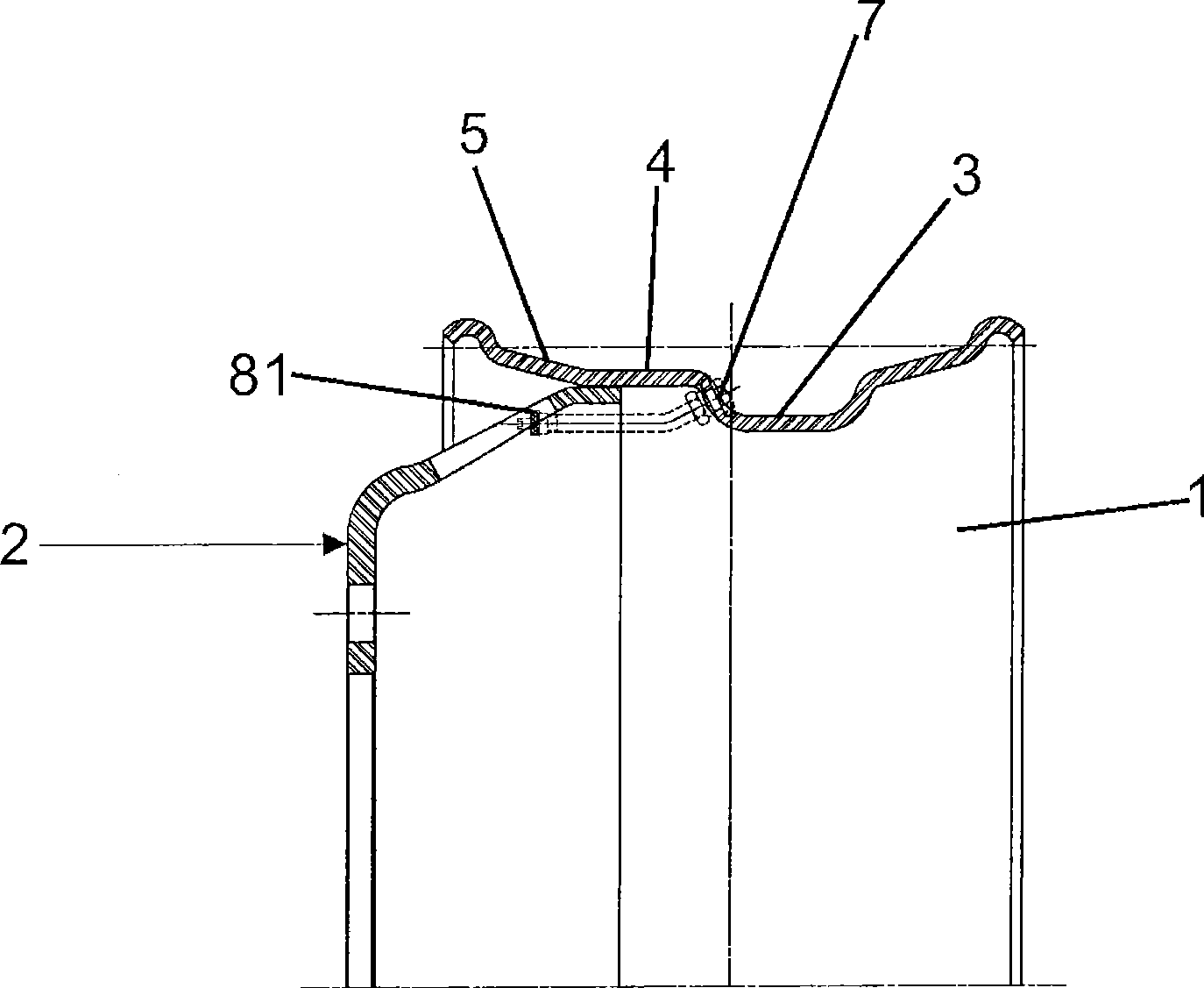 Steel wheel without a tube