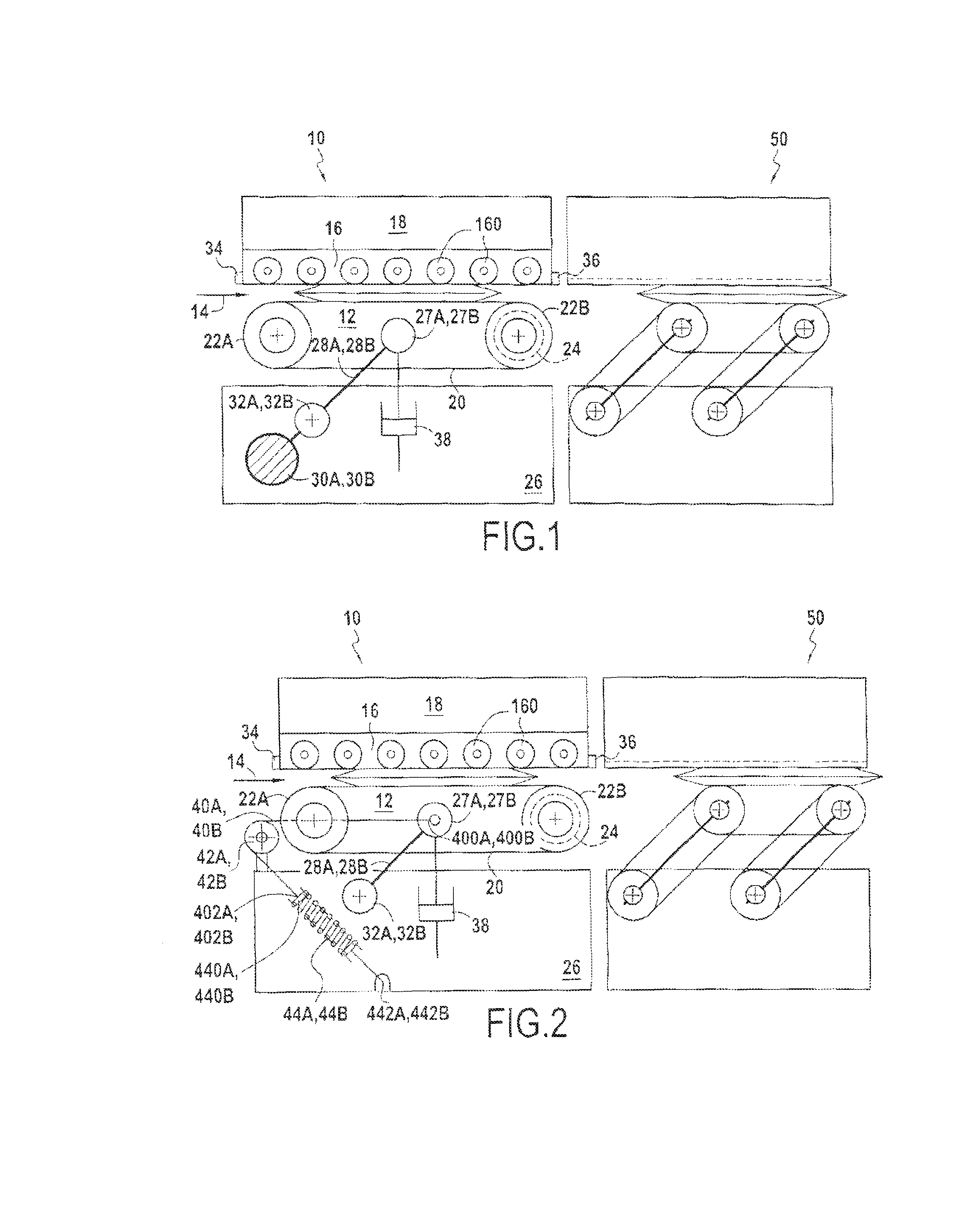 Device for weighing flat objects in motion