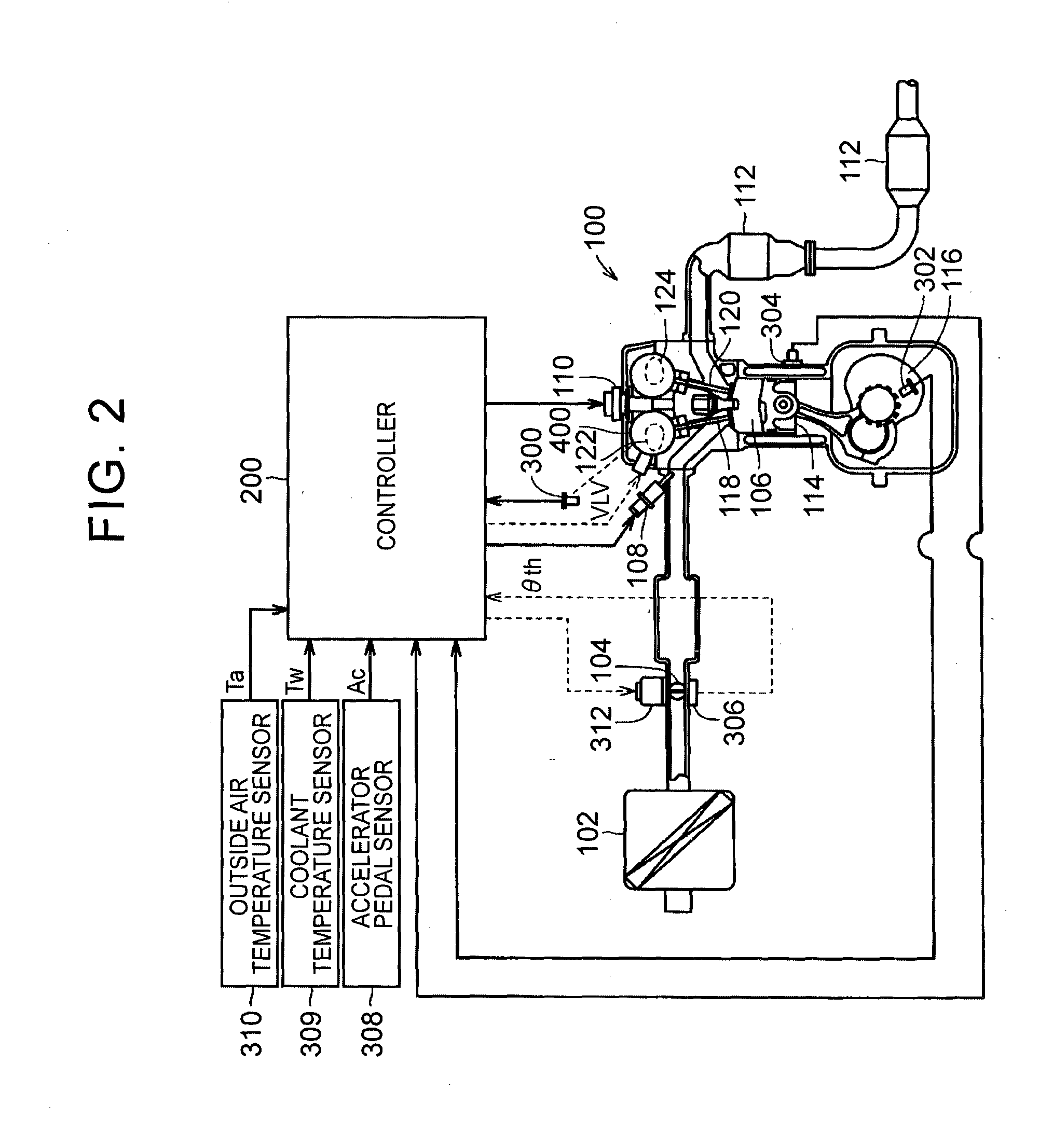 Hybrid vehicle, controller for hybrid vehicle, and control method for hybrid vehicle for reducing the compression ratio at start-up of the engine according a battery level