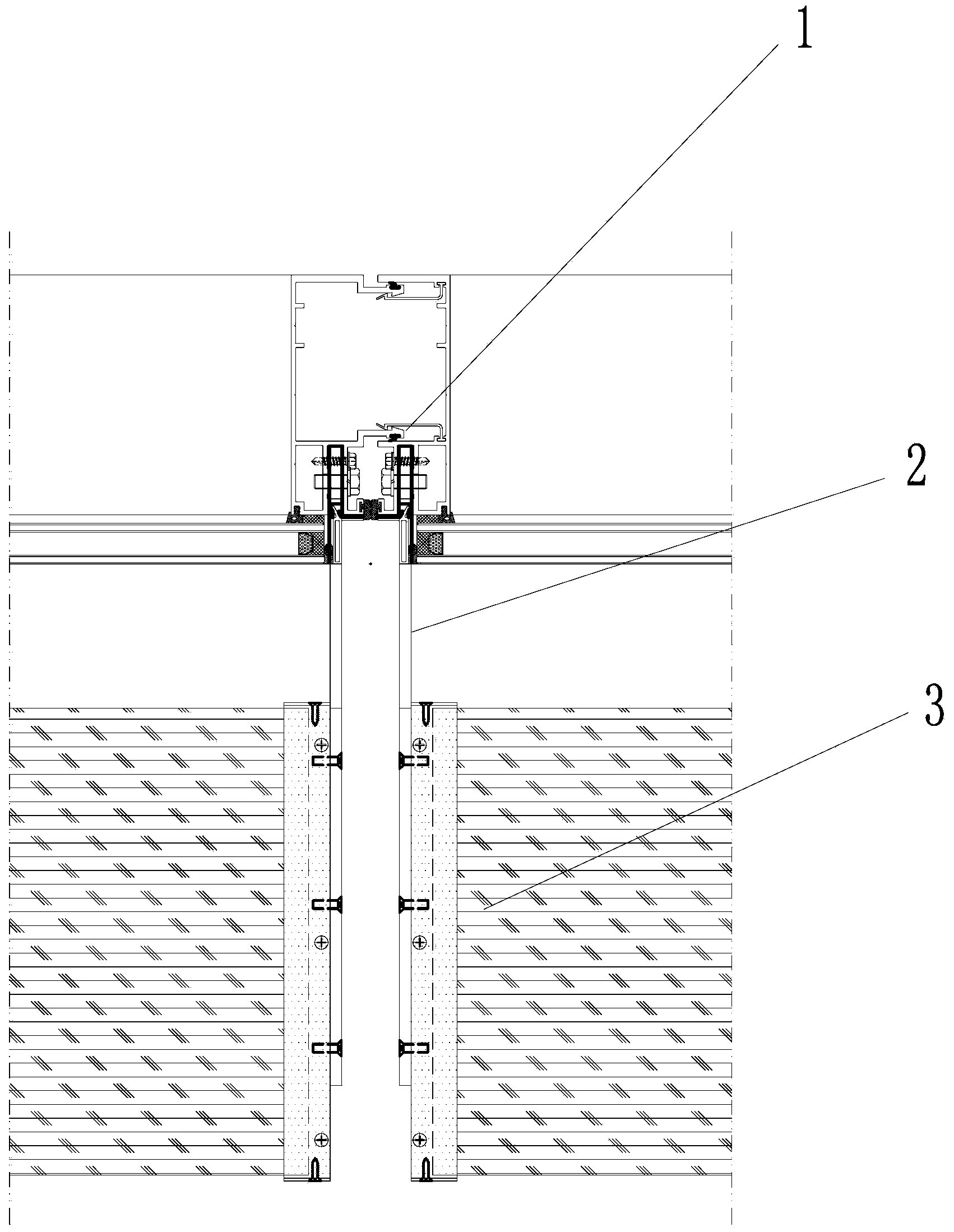 Curtain wall glass wing connecting system