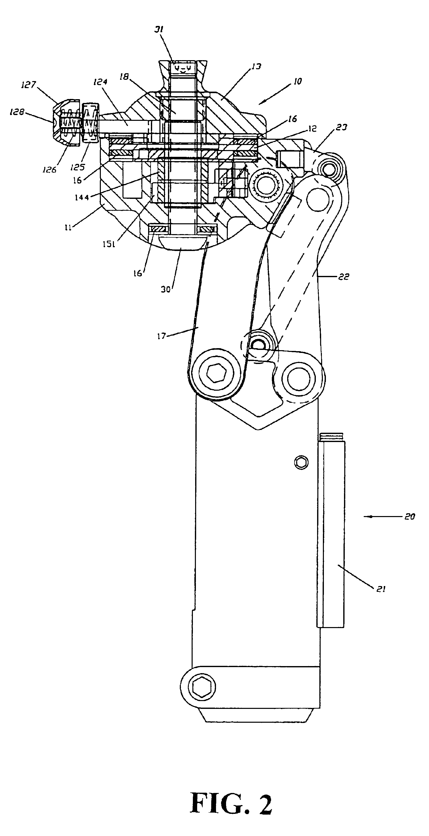 Rotating pneumatic knee joint structure
