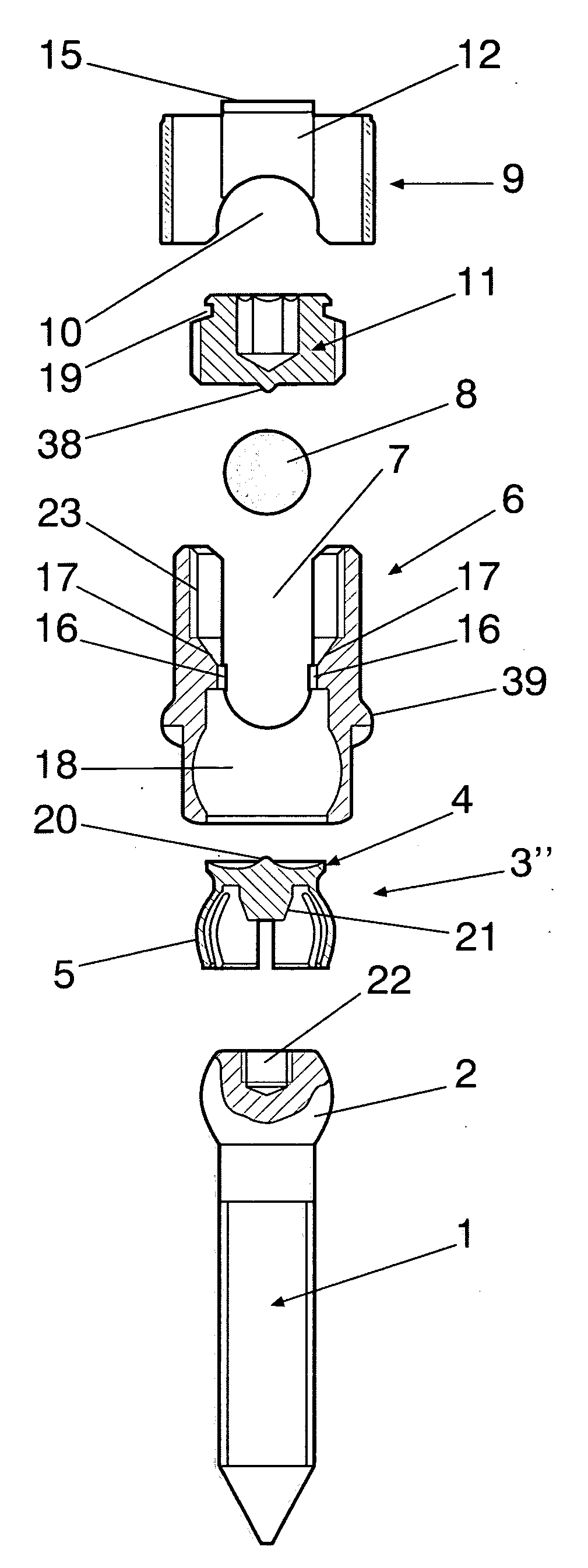 Vertebral fixation device and tool for assembling the device