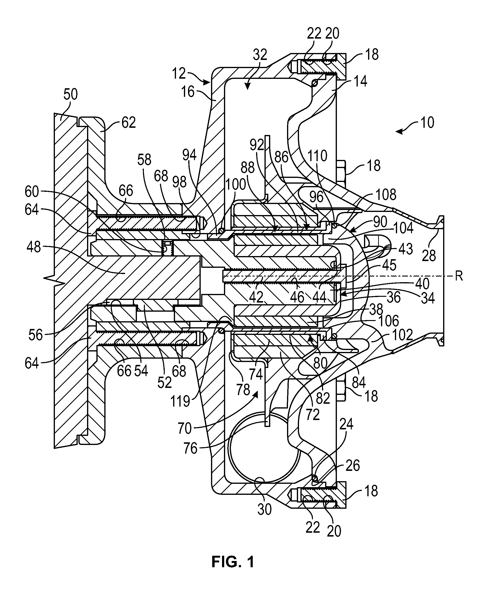 Rotary device having a radial magnetic coupling