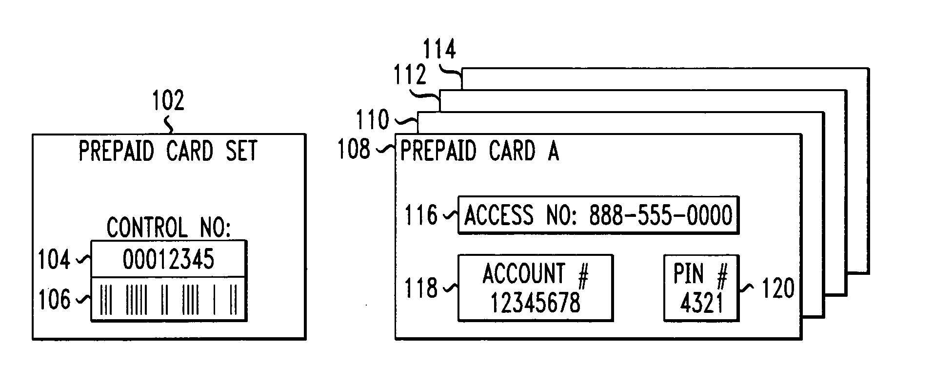 Method of associating multiple prepaid cards with a single account