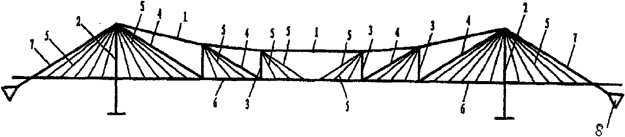 Multi-suspended-pylon cable-stayed bridge