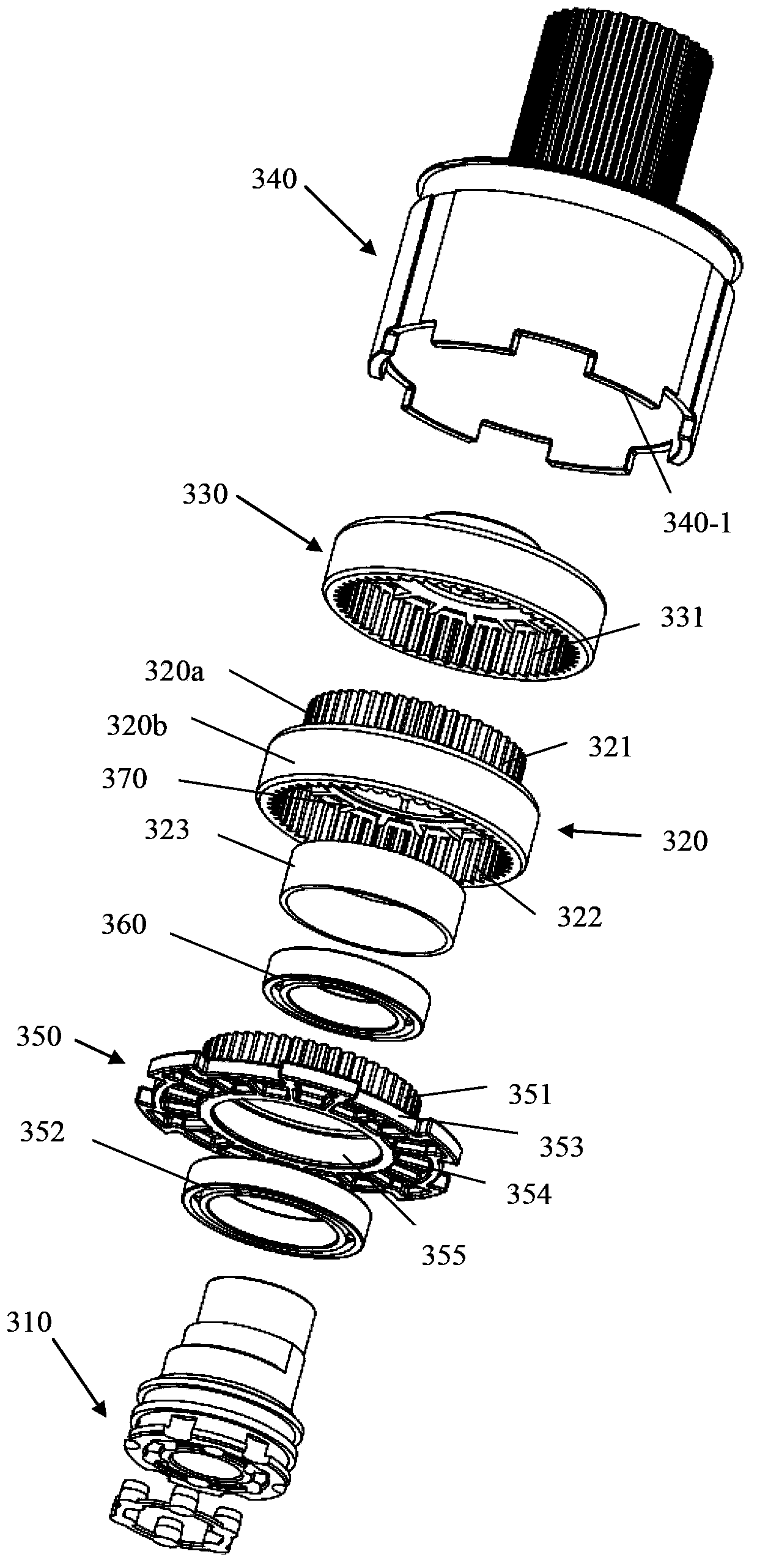 Transmission device of washer driving mechanism, washer driving mechanism and washer