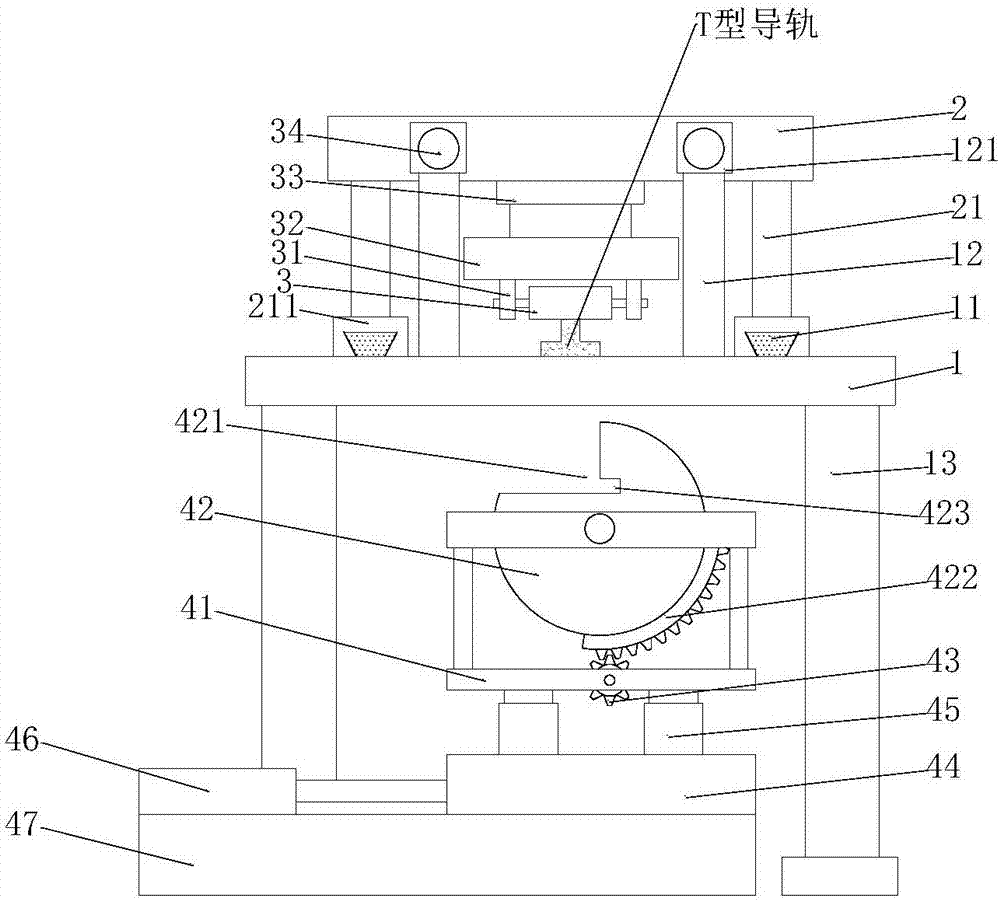 T-shaped guide rail straightening device with turnover mechanism