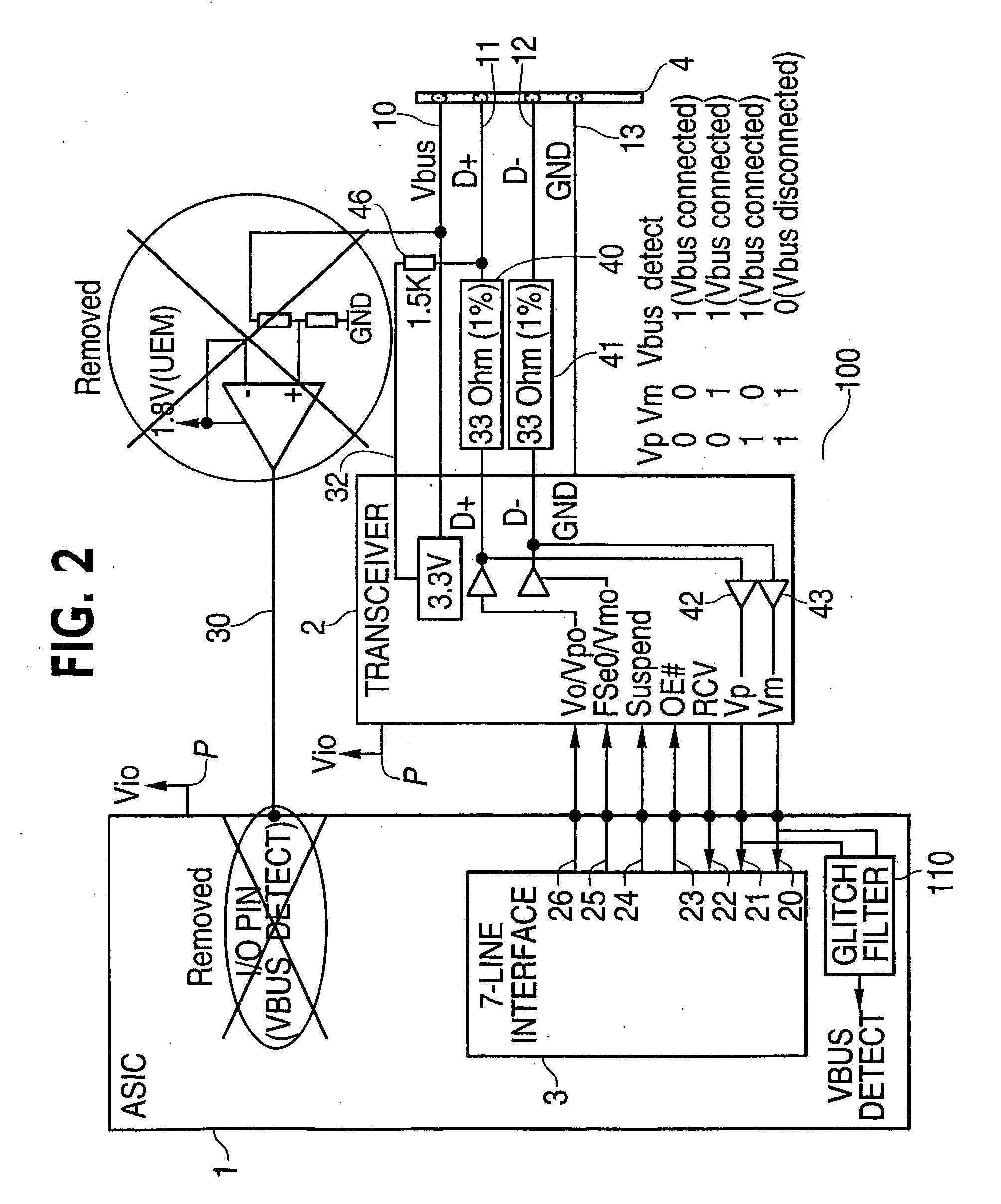 Universal serial bus circuit which detects connection status to a USB host