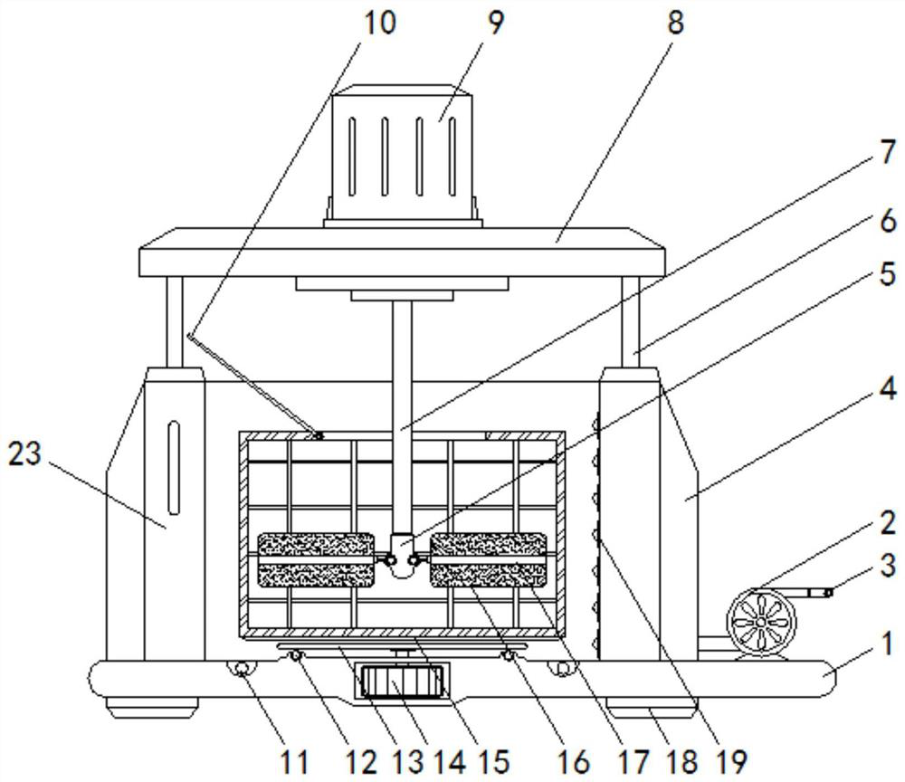 Rabbit cage hair removing device for rabbit breeding