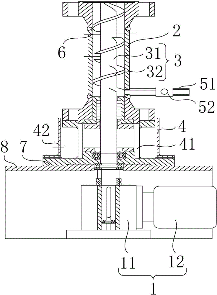 Viscous and dense material discharging device and viscous and dense material manufacturing system