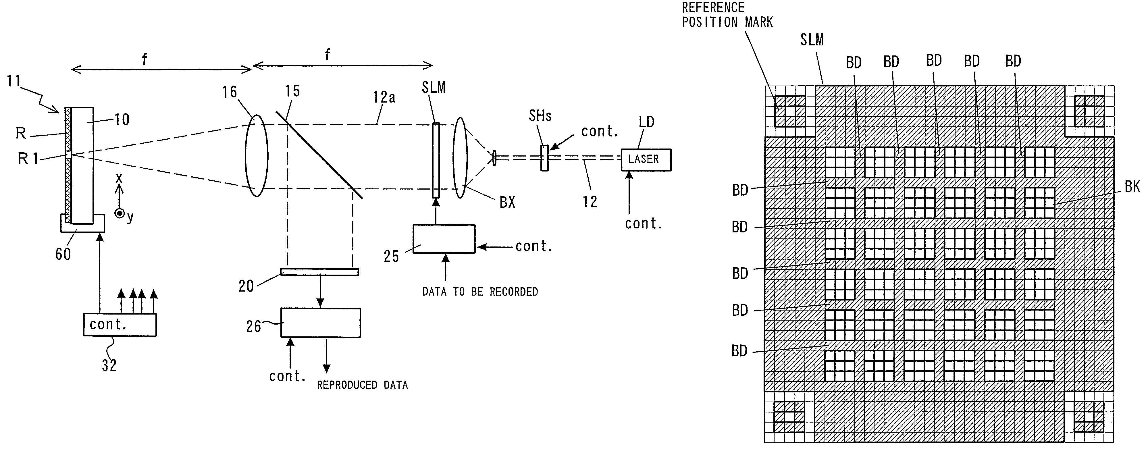 Two-dimensional modulation method for hologram recording and hologram apparatus with encoder for driving SLM displaying boundary portion