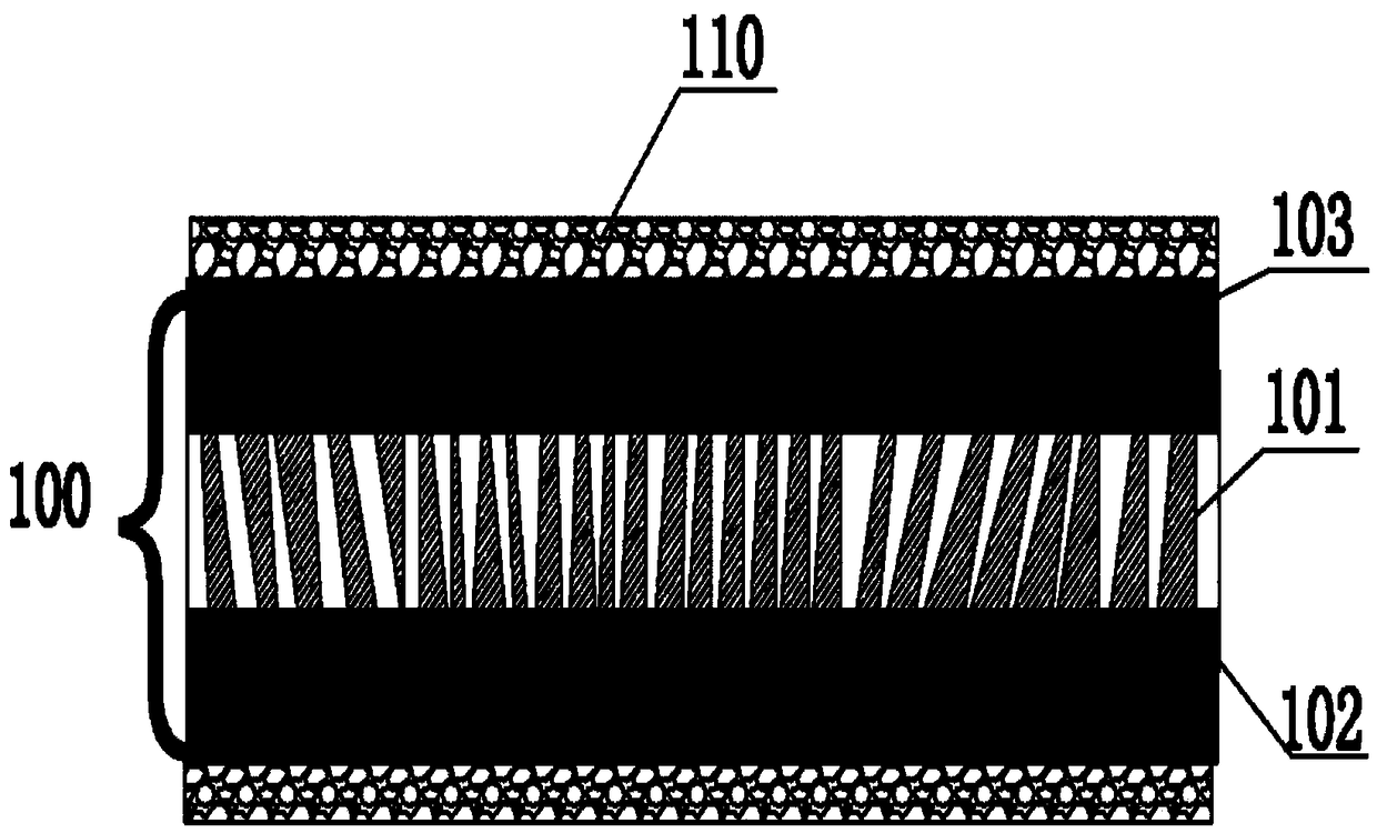 Flexible current collector battery and production method thereof