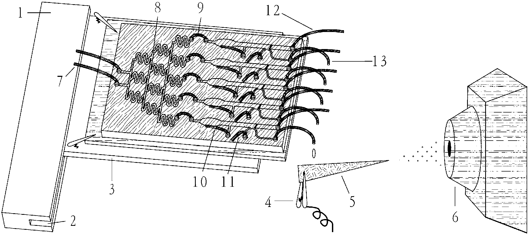 Multi-channel micro-fluidic chip and mass spectrum combined device