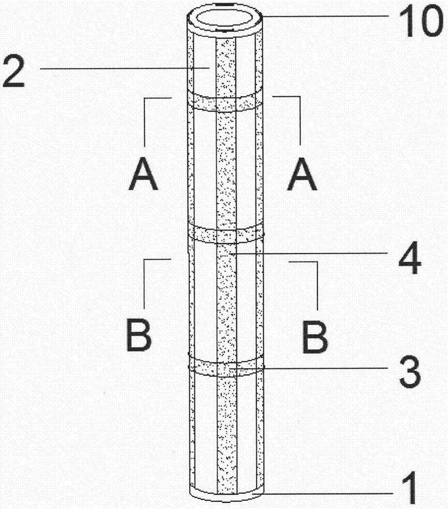 Novel precast drainable tube pile and preparing construction method thereof