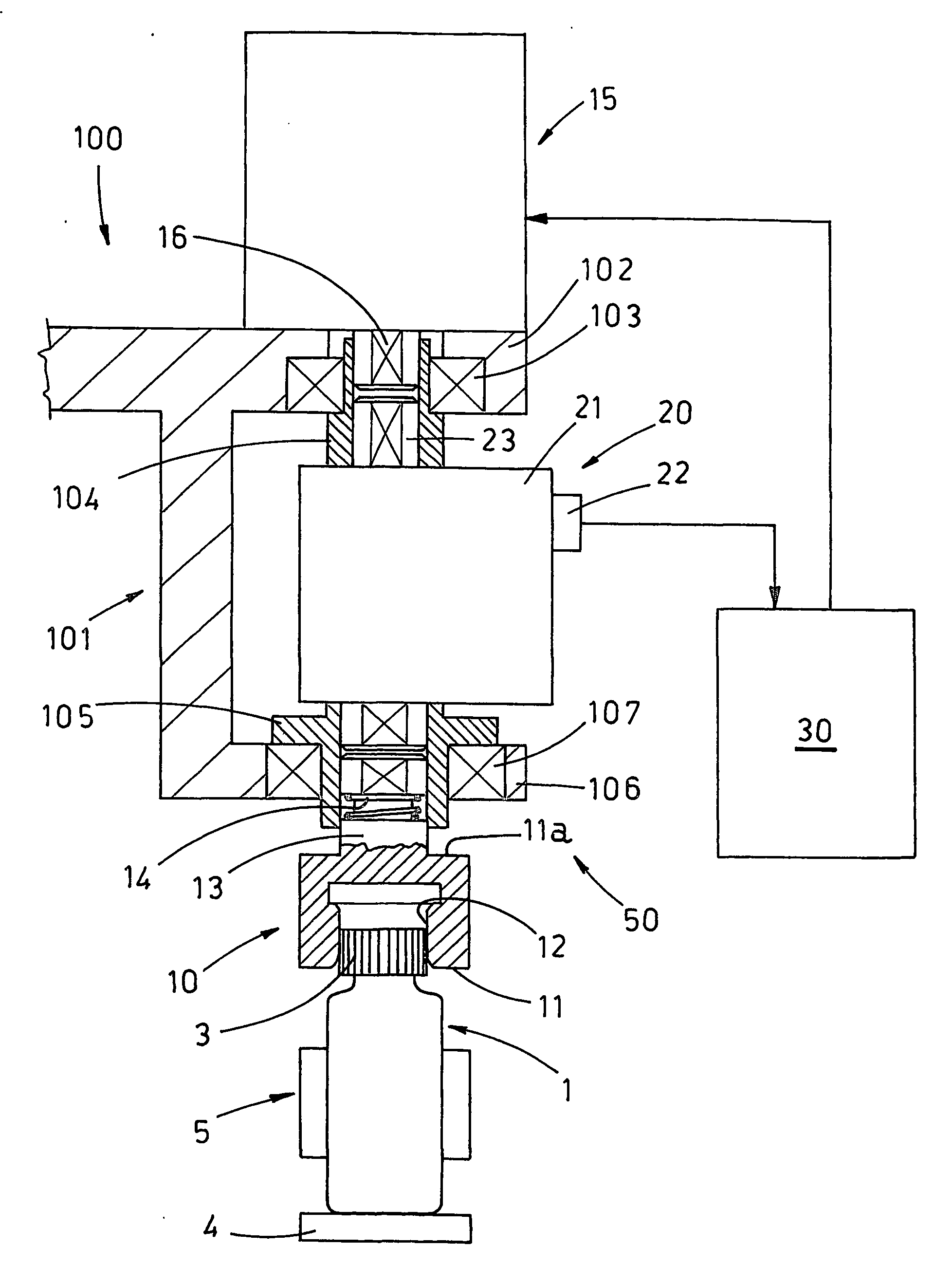 Method and a device for controlled closing of containers with threaded caps