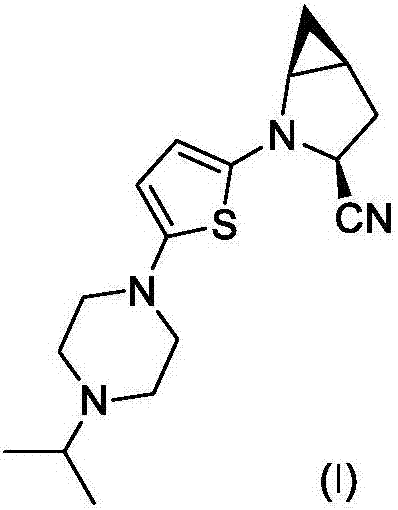 Isopropylpiperazine fluorothiophene bicyclic nitrile compound, preparation method and application thereof