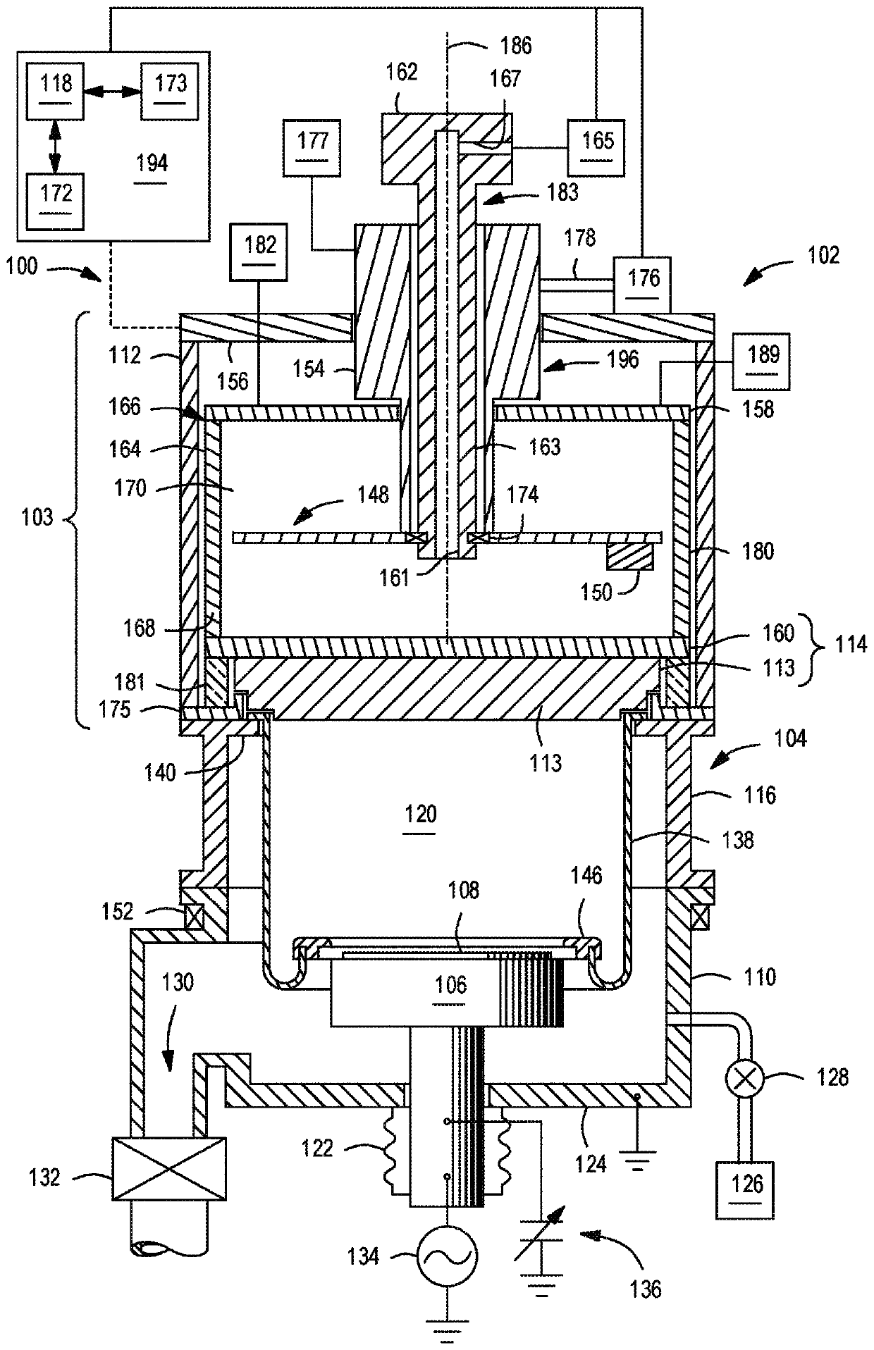 Cathode assembly having a dual position magnetron and centrally fed coolant