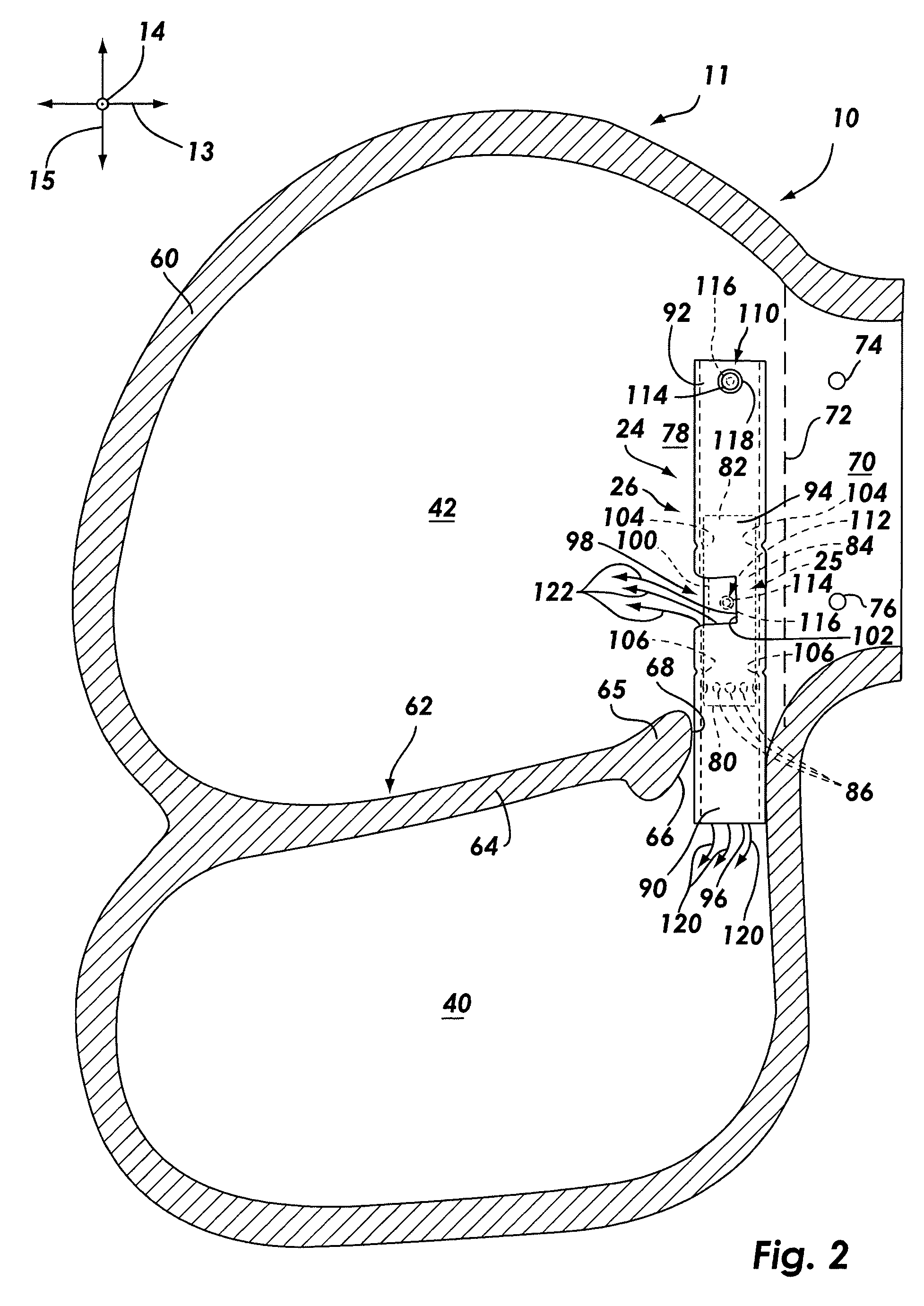 Dual chamber side airbag apparatus and method