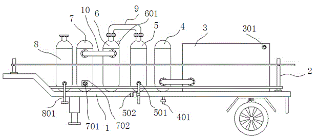Vehicle-mounted mobile emergency water treatment device