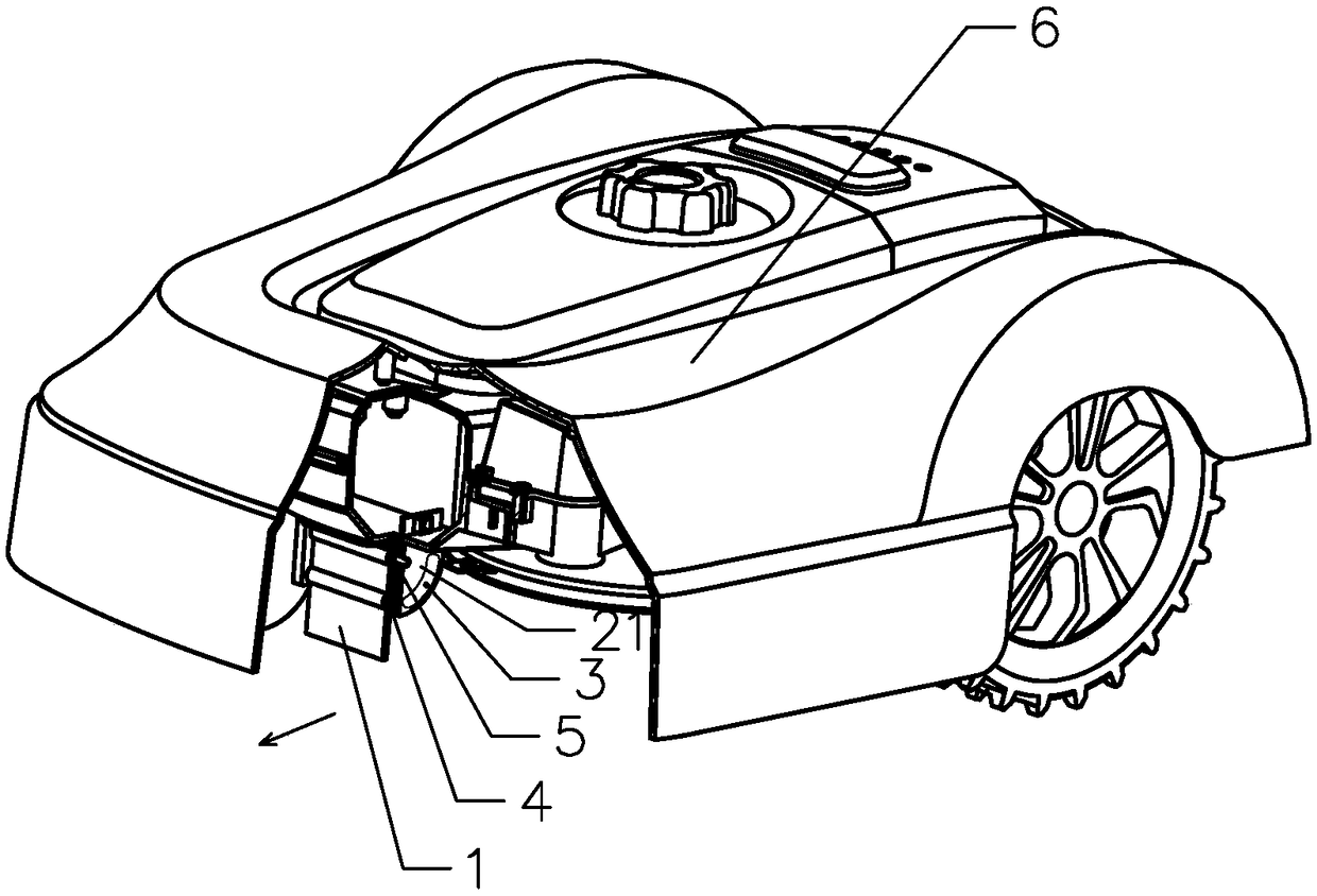 Grass height detection device and mower