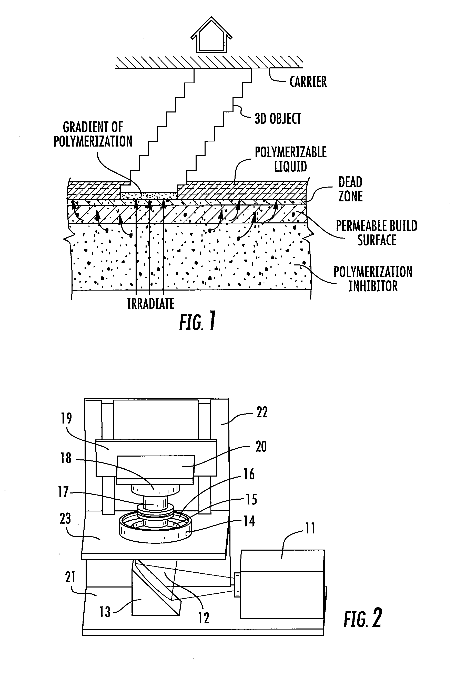 Three-dimensional printing with build plates having a rough or patterned surface and related methods