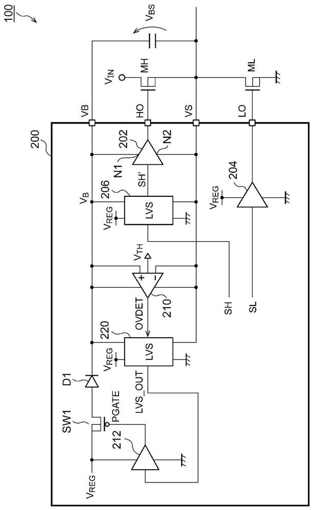 Gate drive circuit of switching circuit and control circuit of switching power supply