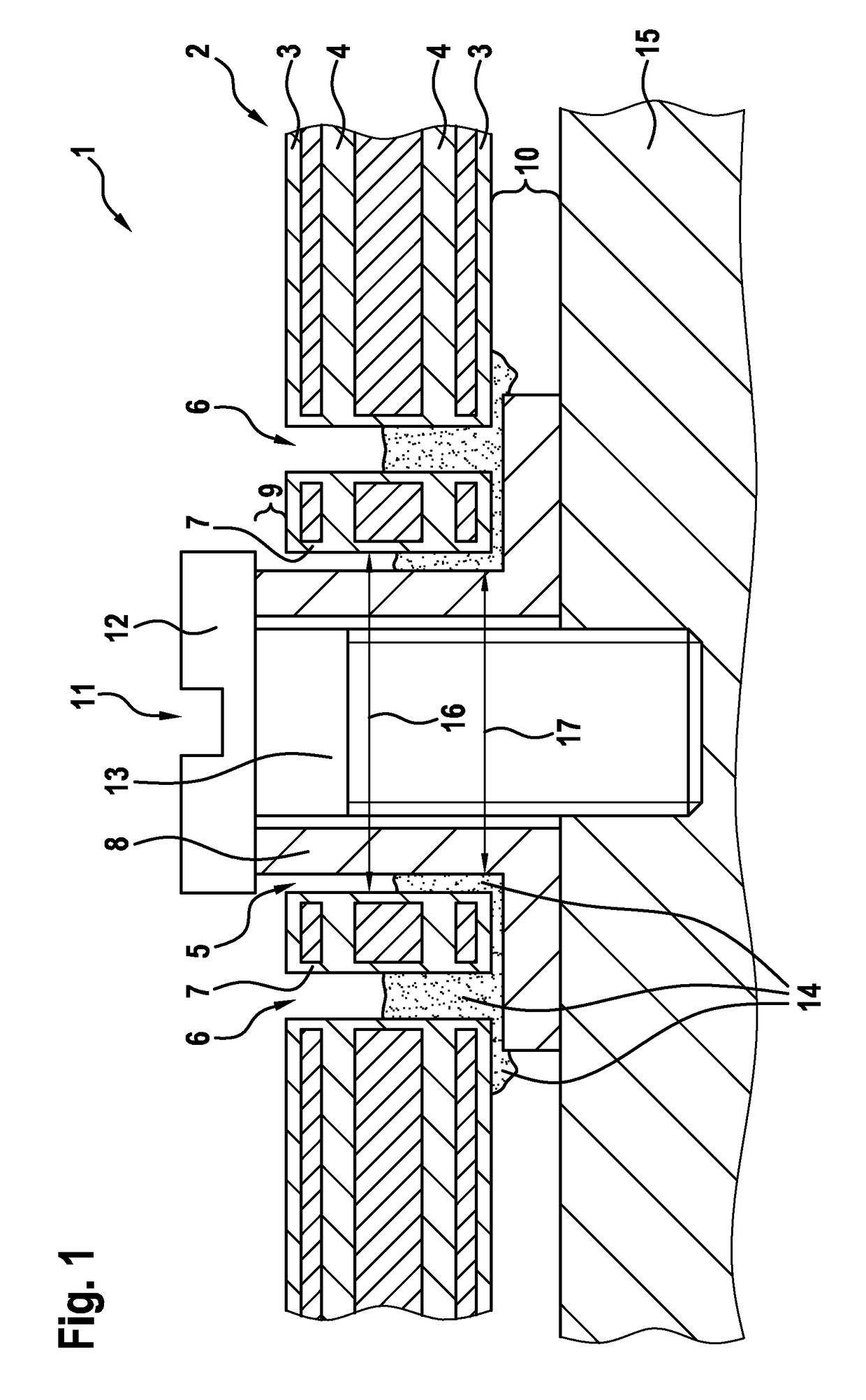 Contact arrangement, preferably for a power electronics system